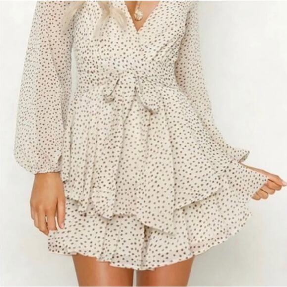 Japna Spring Polka Dot Ruffle Mini Dress size XS - Picture 1 of 10